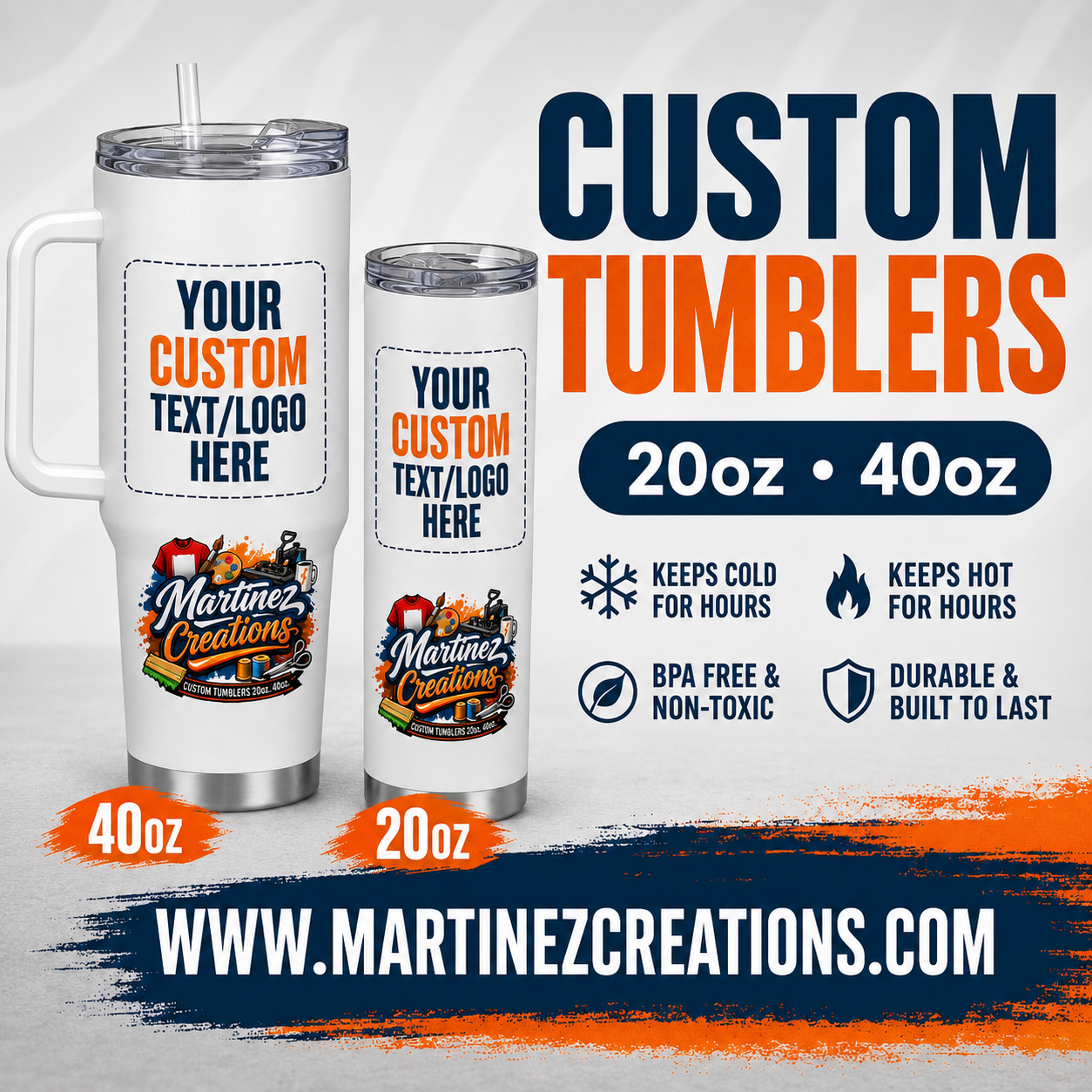 Custom Tumblers (20oz , 40oz)